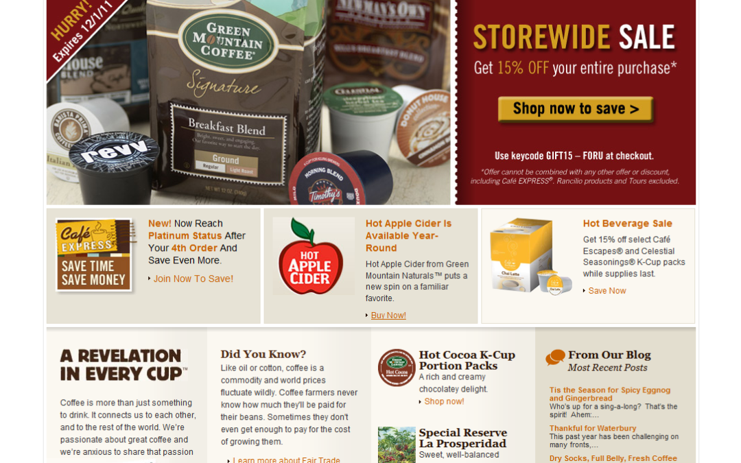 Green Mountain Coffee Site Redesign