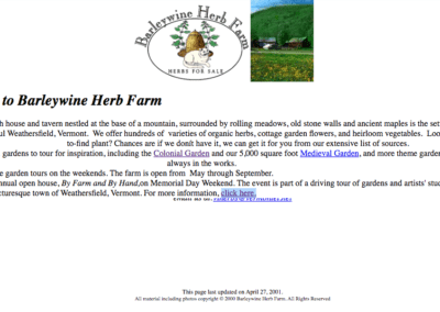 Barleywine Herb Farm website 2001