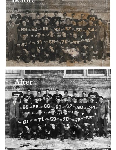 Photo Restoration - Significant water damage, cracks, holes, and tears